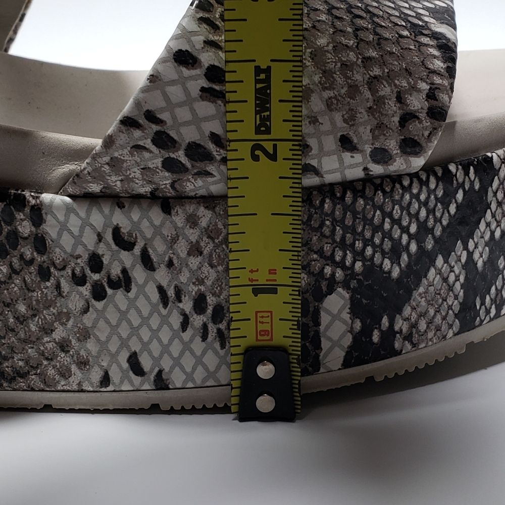 J/Slides Gray Snake Print Double Strap Platform S… - image 8